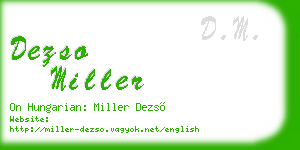 dezso miller business card